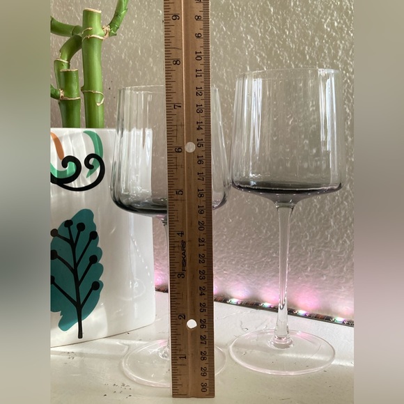 Set Of 2 Square Footed Wine Classes (see description) - Picture 2 of 3